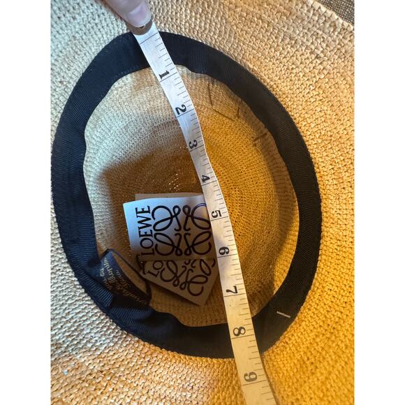 LOEWE Raffia Bucket Hat Anagram Logo Natural Straw Made in Spain Size 57 - S main image 12